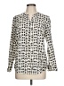 Talbots Print Ivory Long Sleeve Blouse Size L - photo 1