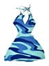 Stitch & Pine Graphic Blue Cocktail Dress Size XS - photo 1