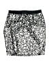 W by Worth 100% Polyester Stars Silver Casual Skirt Size 4 - photo 2