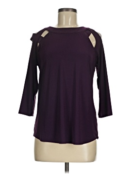 Perseption Concept Purple Short Sleeve Henley Size 1X (Plus) - 26% off