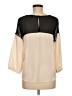 Ann Taylor 100% Polyester Color Block Ivory Long Sleeve Blouse Size M - photo 2