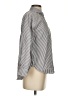 Ann Taylor LOFT Stripes Silver Long Sleeve Button-Down Shirt Size XS - photo 4