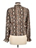 Shein 100% Polyester Animal Print Brown Long Sleeve Blouse Size 6 - photo 2