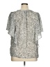 Chaps 100% Polyester Animal Print Silver Short Sleeve Blouse Size XL - photo 2
