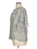 Chaps 100% Polyester Animal Print Silver Short Sleeve Blouse Size XL - photo 5