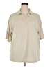 Ideology Tan Short Sleeve Blouse Size XXL - photo 1