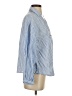 Zara 100% Cotton Stripes Blue Long Sleeve Button-Down Shirt Size S - photo 4