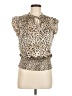 Tamara H. 100% Polyester Animal Print Tan Sleeveless Blouse Size M - photo 1