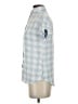 BeachLunchLounge 100% Rayon Checkered-gingham Blue Short Sleeve Button-Down Shirt Size XS - photo 5