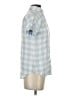 BeachLunchLounge 100% Rayon Checkered-gingham Blue Short Sleeve Button-Down Shirt Size XS - photo 4