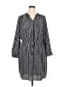 Apt. 9 Stripes Black Casual Dress Size 16w - photo 1