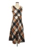 Shein 100% Polyester Argyle Brown Casual Dress Size 6 - photo 1