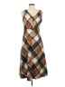 Shein 100% Polyester Argyle Brown Casual Dress Size 6 - photo 2
