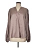 She + Sky 100% Polyester Metallic Brown Long Sleeve Blouse Size M - photo 1