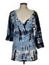 Glima Print Blue Cocktail Dress Size L - photo 1