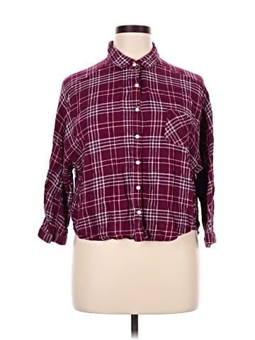 Aeropostale 3/4 Sleeve Button-Down Shirt (view 1)