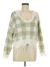 Just Polly 100% Acrylic Checkered-gingham Green Pullover Sweater Size M - photo 1