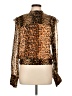 Unbranded 100% Viscose Animal Print Gold Long Sleeve Blouse Size L - photo 1