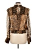 Unbranded 100% Viscose Animal Print Gold Long Sleeve Blouse Size L - photo 2