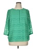 Talbots 100% Polyester Green 3/4 Sleeve Blouse Size XL - photo 1