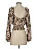 Peach Love 100% Polyester Brown 3/4 Sleeve Blouse Size S - photo 2