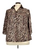Unbranded Animal Print Brown 3/4 Sleeve Blouse Size 3X - photo 1