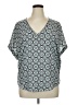 Lush 100% Polyester Teal Short Sleeve T-Shirt Size L - photo 1