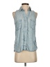 Cloth & Stone Blue Sleeveless Button-Down Shirt Size S - photo 1
