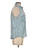 Cloth & Stone Blue Sleeveless Button-Down Shirt Size S - photo 4