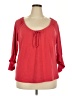 Extra Touch Red 3/4 Sleeve Top Size 3X - photo 1