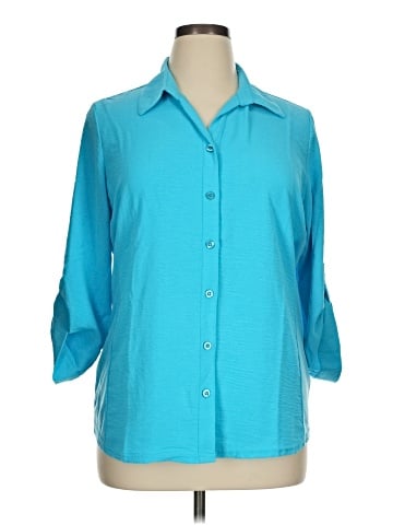 Ashley Blue 3/4 Sleeve Blouse (view 1)