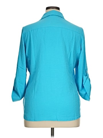 Ashley Blue 3/4 Sleeve Blouse (view 2)