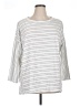 Chris & Carol 100% Rayon Stripes Silver 3/4 Sleeve Top Size 1X - photo 1