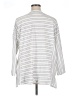 Chris & Carol 100% Rayon Stripes Silver 3/4 Sleeve Top Size 1X - photo 2