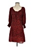 Topshop 100% Polyester Animal Print Red Casual Dress Size 4 - photo 1