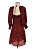 Topshop 100% Polyester Animal Print Red Casual Dress Size 4 - photo 2