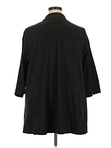Ulla Popken 3/4 Sleeve Button-Down Shirt (view 2)