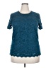 Teddi Rose Teal Short Sleeve Top Size XXL - photo 1