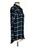 Very J 100% Rayon Plaid Green Long Sleeve Button-Down Shirt Size S - photo 4