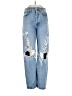 AGOLDE 100% Cotton Hearts Blue Jeans Size 25 waist - photo 1