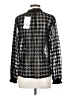 Zara 100% Polyester Houndstooth Black Long Sleeve Blouse Size S - photo 2