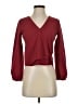 TeXTURE & THREAD Madewell Burgundy Long Sleeve Blouse Size XXS - photo 1