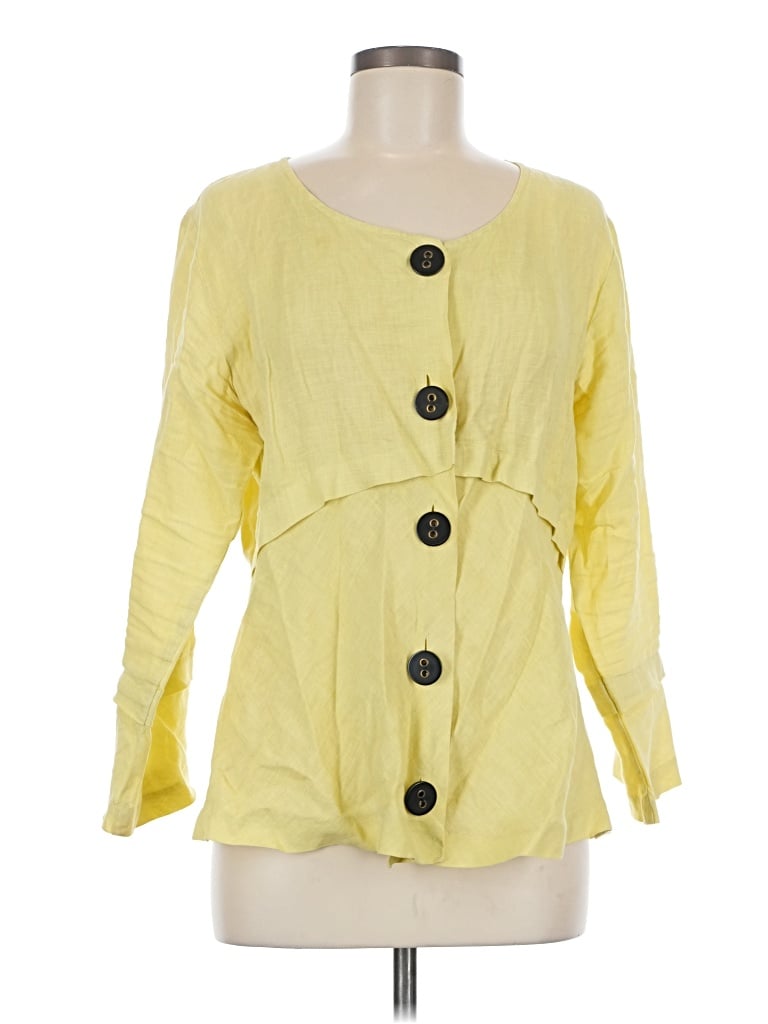 Pre-owned Habitat Long Sleeve Blouse In Yellow