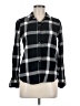 SO 100% Cotton Plaid Black Long Sleeve Button-Down Shirt Size M - photo 1