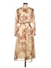 Catherine Malandrino 100% Polyester Floral Tan Cocktail Dress Size 12 - photo 1