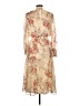 Catherine Malandrino 100% Polyester Floral Tan Cocktail Dress Size 12 - photo 2
