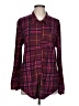 It's Plaid Burgundy Long Sleeve Blouse Size L - photo 1