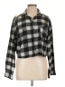 Just Polly Plaid Black Long Sleeve Blouse Size L - photo 1