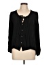 Sun & Shadow 100% Viscose Black Long Sleeve Blouse Size L - photo 1