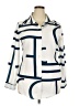 Unbranded 100% Polyester Color Block Ivory 3/4 Sleeve Blouse Size XXL - photo 1